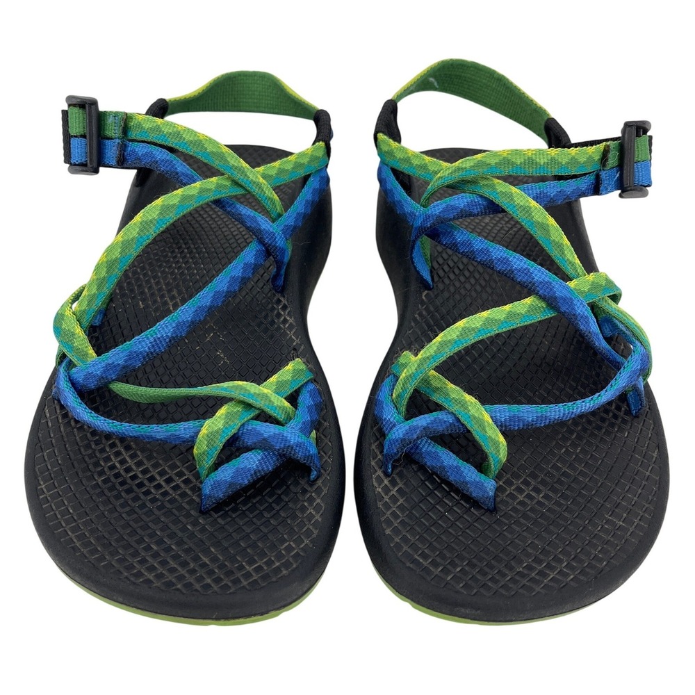 Chaco Z/Cloud 2 Sandals Womens 6 Blue Green Excellent Strappy Toe Loop Hiking - Picture 2 of 7